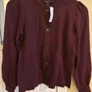 Ann Taylor Rich Burgundy Cardigan